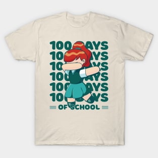 100 Days of school typography featuring a Dabbing girl #3 T-Shirt